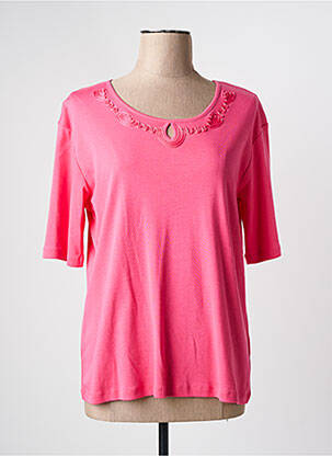 T-shirt manches mi-longues manches courtes rose GRIFFON femme