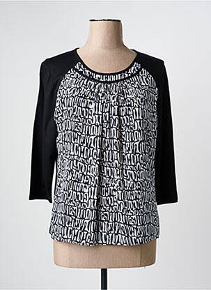 T-shirt manches 3/4 manches 3/4 noir FRANK WALDER femme