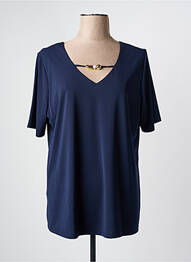 T-shirt col v manches courtes bleu DANEVA femme