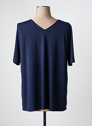 T-shirt col v manches courtes bleu DANEVA femme