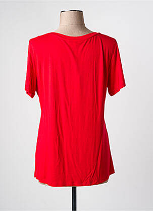 T-shirt sérigraphie avec strass manches courtes rouge LESLIE femme