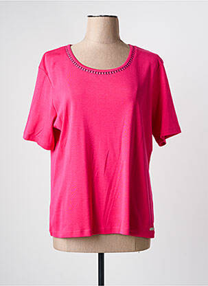 T-shirt stretch manches courtes rose GRIFFON femme