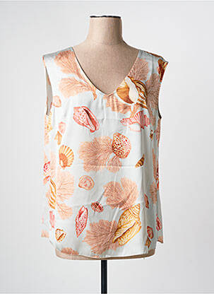 Top coupe fluide sans manche orange ESTEL COLLECTION femme