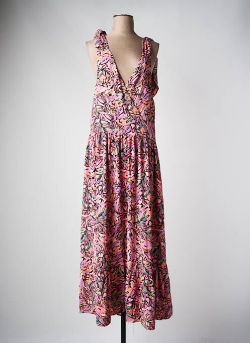 Robe longue manches bretelles ajustables sans manche rose MOLLY BRACKEN femme