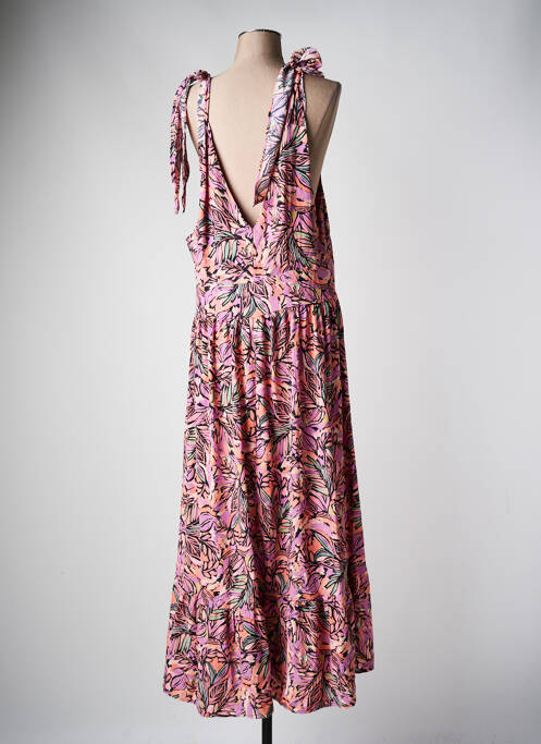 Robe longue manches bretelles ajustables sans manche rose MOLLY BRACKEN femme