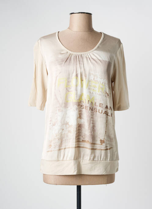 T-shirt beige FRANK WALDER pour femme