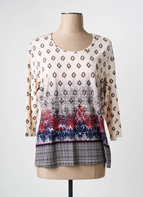 T-shirt beige FRANK WALDER pour femme