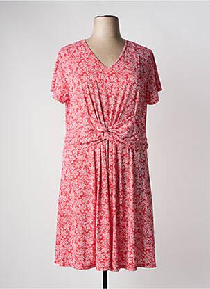 Robe mi-longue coupe fluide manches courtes rouge MARBLE femme