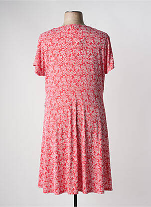 Robe mi-longue coupe fluide manches courtes rouge MARBLE femme