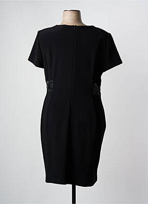 Robe mi-longue manches courtes manches courtes noir FRANK LYMAN femme