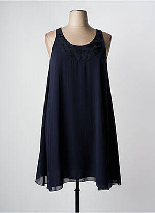 Robe courte coupe évasée sans manche bleu ANDAMIO femme
