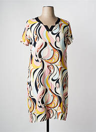 Robe mi-longue imprimé fantaisie manches courtes rose GREGORY PAT femme