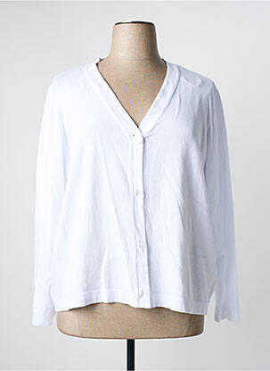 Gilet manches longues fermeture boutonnée sur le devant blanc MARBLE femme