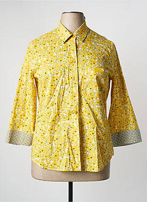 Chemisier coupe cintrée manches 3/4 jaune POUPÉE CHIC BY MERCEDES DE MIGUEL femme