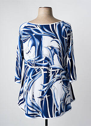 Top imprimé fantaisie manches 3/4 bleu FRANK LYMAN femme