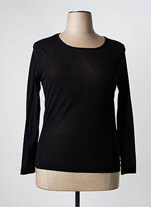 Top coupe cintrée manches longues noir KATMAI femme
