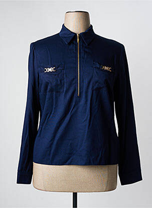 Polo manches longues manches longues bleu ESTEL COLLECTION femme