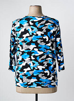 Top imprimé fantaisie manches 3/4 bleu FRANK WALDER femme