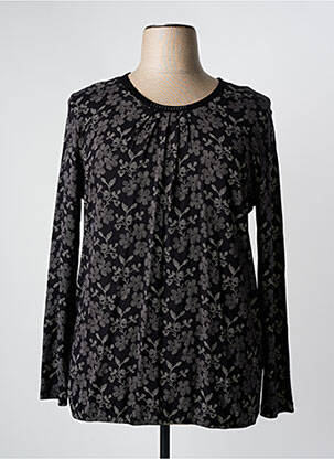 Top imprimé fantaisie manches longues noir JOY OF LIFE femme