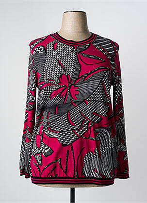 Top imprimé fantaisie manches longues noir HAJO femme