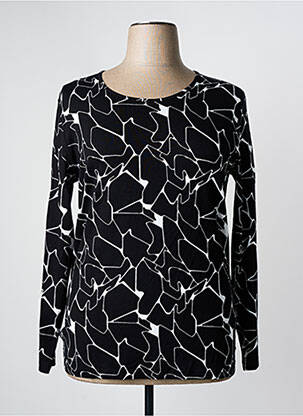 Top imprimé fantaisie manches longues noir HAJO femme
