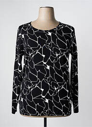 Top imprimé fantaisie manches longues noir HAJO femme