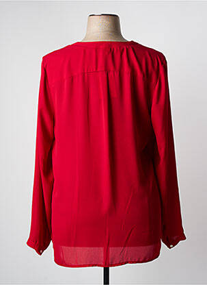 Blouse manches longues manches longues rouge COTTONADE femme