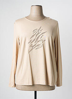 Top col rond manches longues beige 5 HEARTS femme