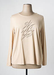 Top col rond manches longues beige 5 HEARTS femme