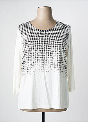 Top imprimé fantaisie manches 3/4 blanc RABE femme