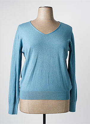 Pull coupe cintrée manches longues bleu ANDAM femme
