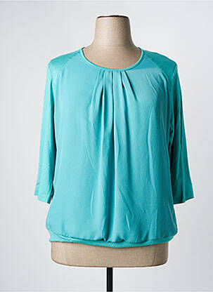 Top coupe fluide manches 3/4 bleu FRANK WALDER femme