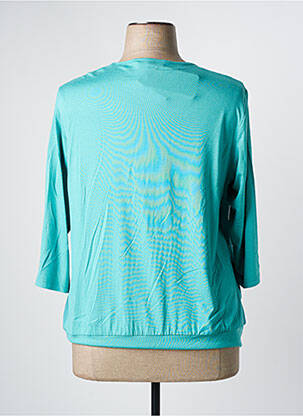 Top coupe fluide manches 3/4 bleu FRANK WALDER femme
