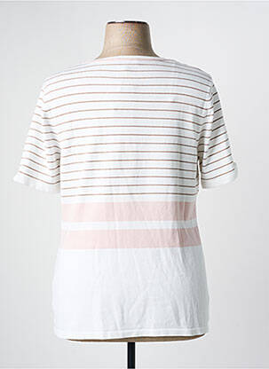 Top imprimé fantaisie manches courtes blanc MARBLE femme