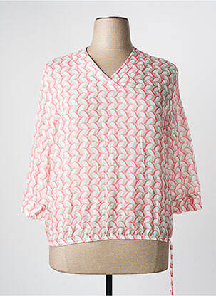 Top imprimé fantaisie manches 3/4 rose FRANK WALDER femme
