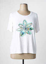 Top manches courtes manches courtes blanc PAUSE CAFE femme