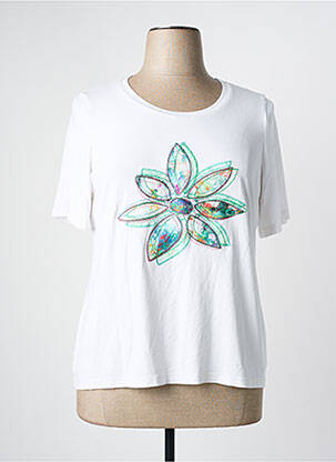 Top manches courtes manches courtes blanc PAUSE CAFE femme