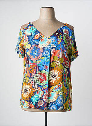 Top imprimé fantaisie manches courtes bleu DIANE LAURY femme