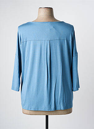 Top coupe fluide manches 3/4 bleu PAZ TORRAS femme