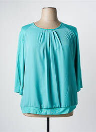 Top col rond manches 3/4 bleu FRANK WALDER femme