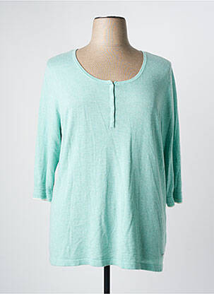 Pull col rond manches 3/4 bleu KATMAI femme