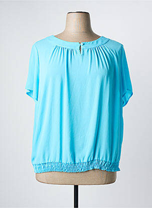 Blouse col rond manches courtes bleu FRANK WALDER femme