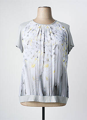 Top imprimé fantaisie manches courtes gris FRANK WALDER femme