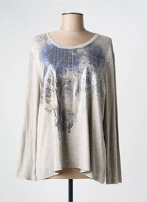 Top col rond manches longues gris FRANK WALDER femme