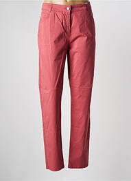 Pantalon slim tissage popeline taille normale rose ANDAM femme