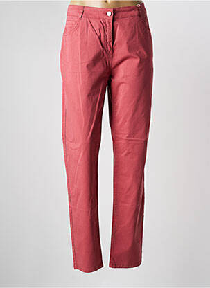Pantalon slim tissage popeline taille normale rose ANDAM femme