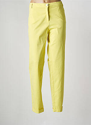 Pantalon slim tissage popeline taille normale jaune PAZ TORRAS femme