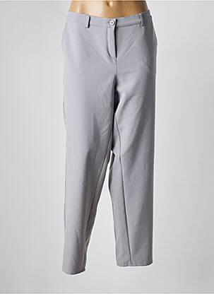 Pantalon 7/8 fermeture zippée sous rabat boutonné taille normale gris FRANK WALDER femme