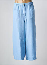 Pantalon large fermeture zippée sous rabat boutonné taille normale bleu GRIFFON femme