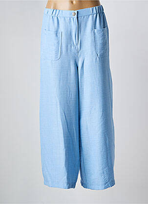 Pantalon large fermeture zippée sous rabat boutonné taille normale bleu GRIFFON femme